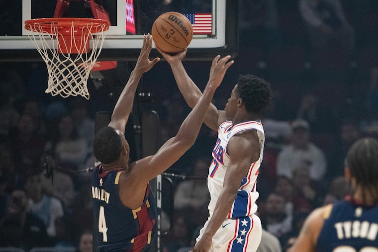 Sixers rookie VJ Edgecombe had seven points on 3-of-14 shooting against the Cavs on Wednesday.