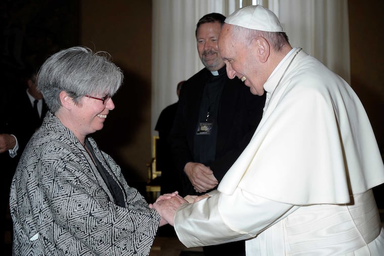 The author meets Pope Francis in June 2016, at a private audience held for the students of the Vatican Observatory summer school.
