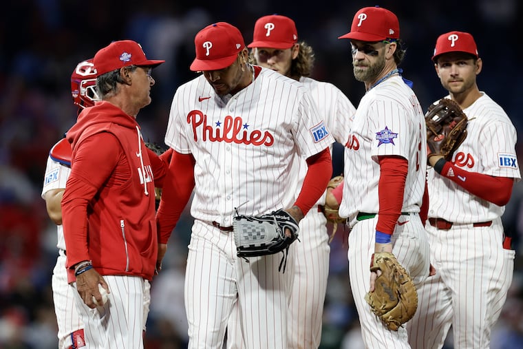 Phillies pitcher Taijuan Walker gave up seven runs in his start against the Nationals on Monday.
