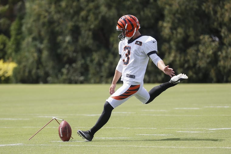 Jake Elliott, who was drafted by Cincinnati, replaces the injured Caleb Sturgis.