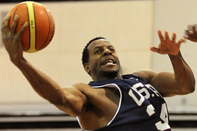 Andre Iguodala participated in Nike's World Basketball Festival last Thursday. (AP Photo/Las Vegas News Bureau, Brian Jones)