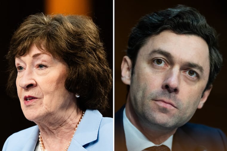 Sen. Susan Collins (R., Maine) and Sen. Jon Ossoff (D., Ga.) have little in common politically.