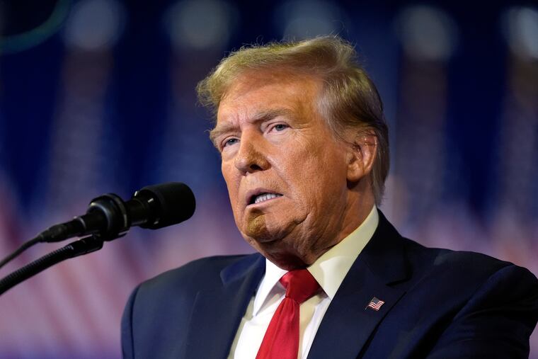 Republican presidential candidate former President Donald Trump speaks at a Get Out The Vote rally at Coastal Carolina University in Conway, S.C., on Saturday, Feb. 10, 2024.