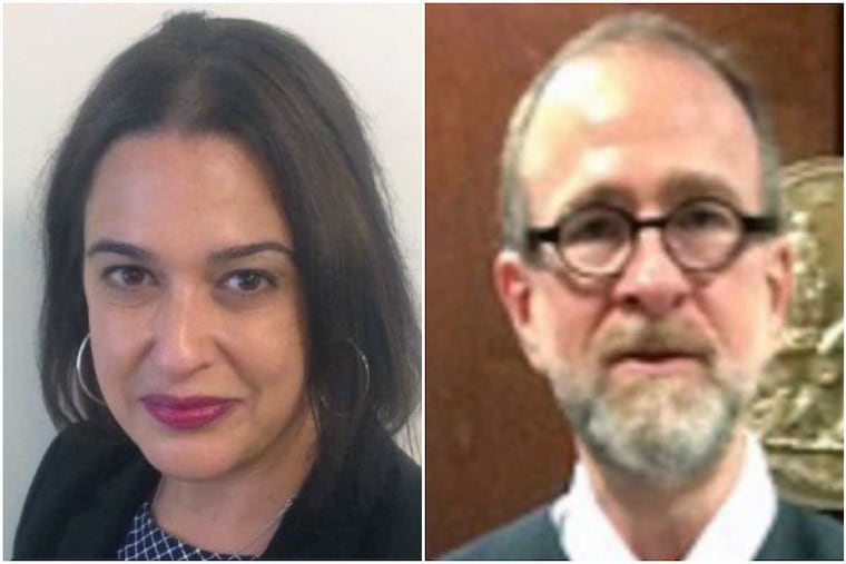 Vanessa Natale, daughter of former Philly mob boss Ralph Natale, is accused of "strong-arming" Jesse Goode (right), an administrative law judge.