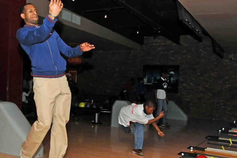 Sixers guard Andre Iguodala hosted "Bowling for Promise" on Monday at Lucky Strike Lanes in Center City. It opened a 10-day campaign in which he and teammate Jrue Holiday encourage donations at the Stars Within Reach website to aid autistic children and improve urban education.