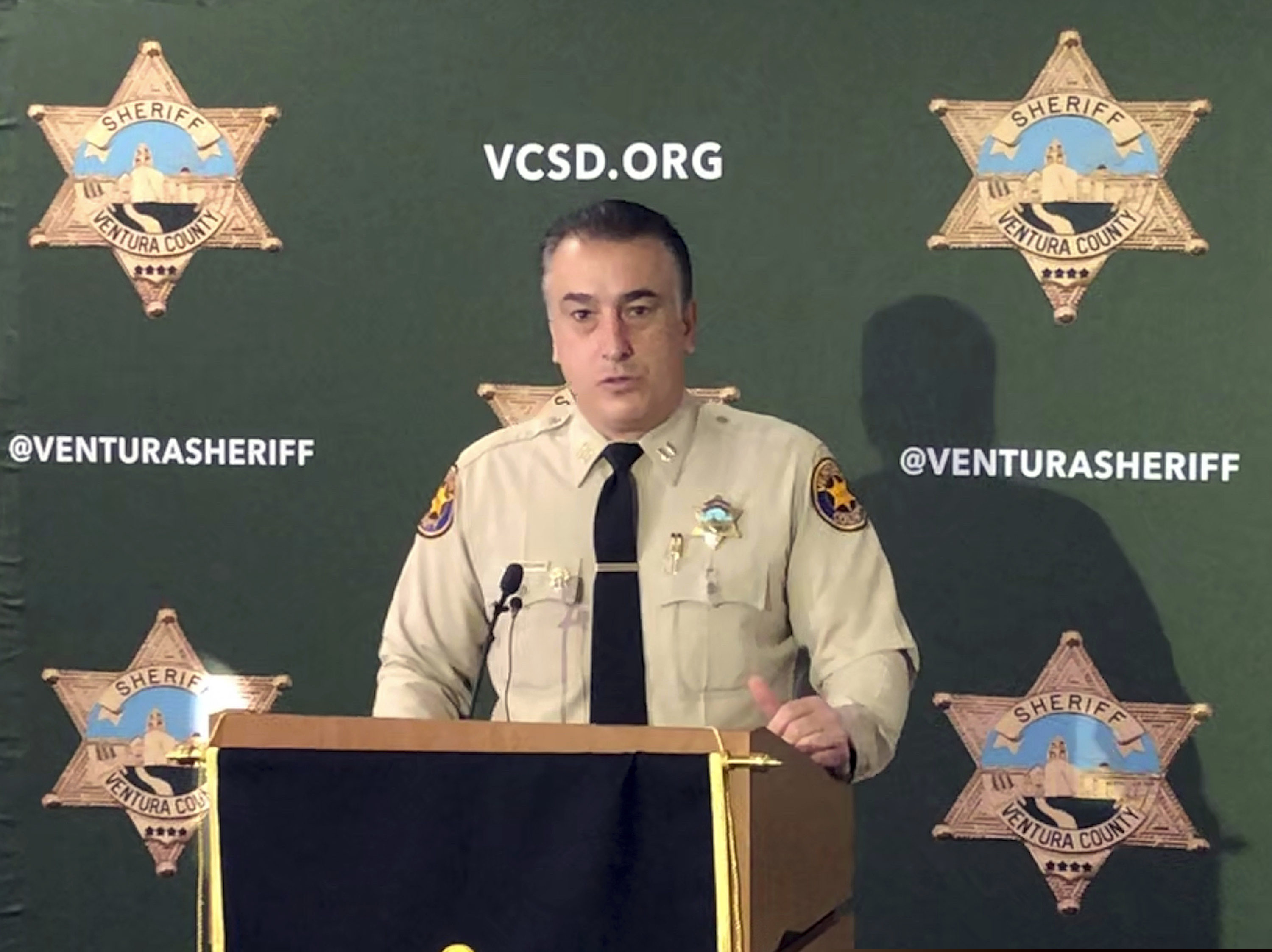 Ventura County sheriff's Capt. Garo Kuredjian speaks at news conference in Thousand Oaks, Calif., Friday, Dec. 7, 2018, as authorities announce what they call a "significant development" in their investigation of last month's shooting that killed 12 people at a popular Southern California country music bar.