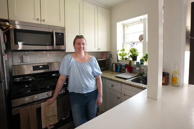 Katie Pratt in her home, in Philadelphia, Monday March 31, 2026.