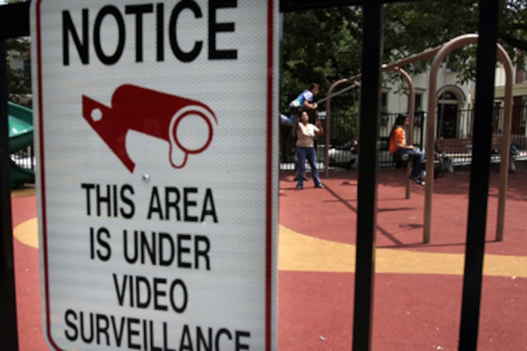 A sign in Musser Park in Lancaster, where the extensive system is citywide. A similar program is planned for Wilkes-Barre. (Laurence Kesterson / Staff Photographer)
