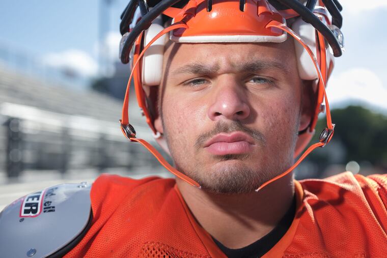 Lineman Sal Tartaglia is playing for Marple Newtown after being diagnosed with Hodgkin's lymphoma in April.