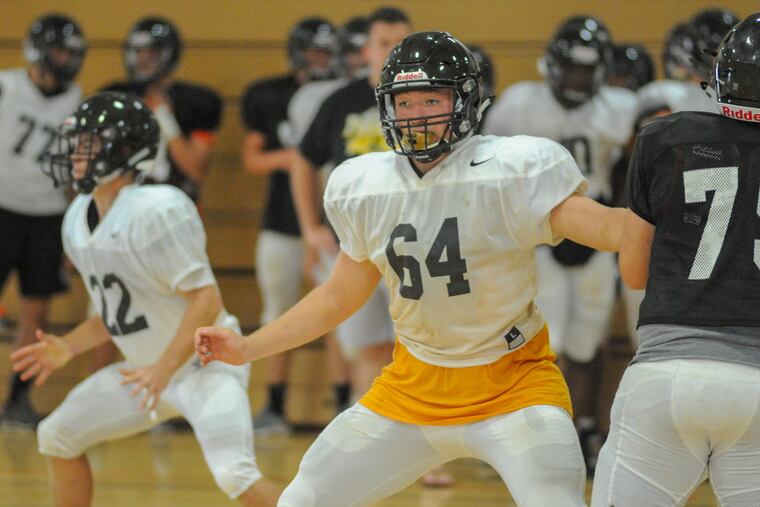Offensive lineman Luke Stengel (64) and Archbishop Wood will play high-powered Bergen Catholic (N.J.) at 4 p.m. Saturday at Rutgers.