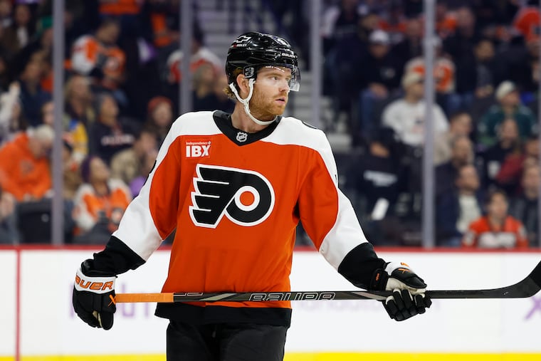 Flyers defenseman Cam York during the game against the St. Louis Blues on Nov. 20.