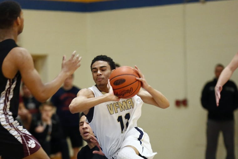Valley Forge Military Academy’s Arion Lewis was voted the Bicentennial Athletic League Independe Division’s most valuable player.