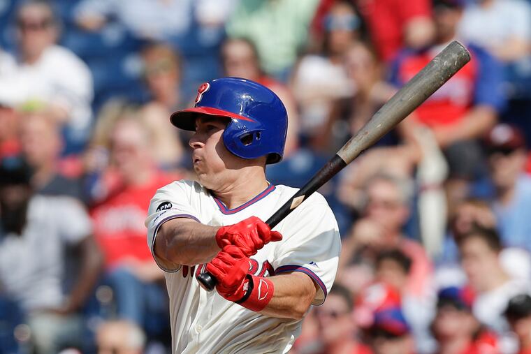J.T. Realmuto bats against the Marlins in Philly on June 22.