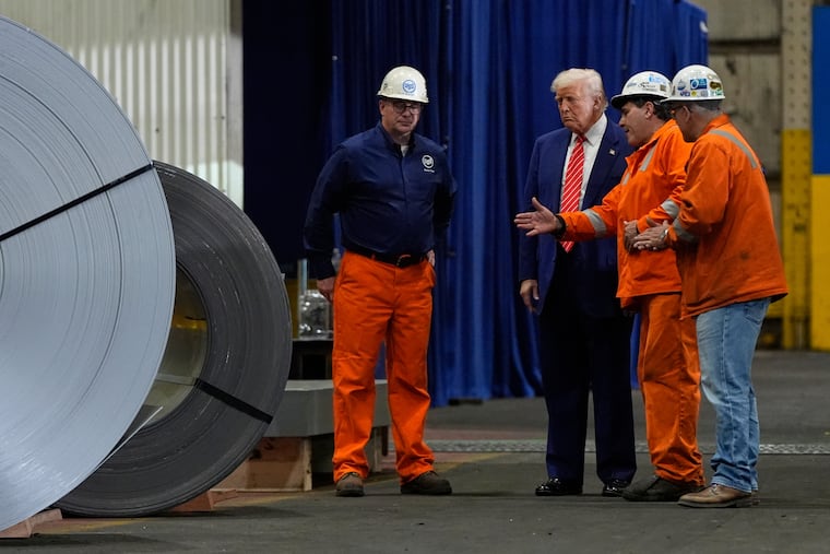 President Donald Trump tours U.S. Steel Corporation's Mon Valley Works-Irvin plant in West Mifflin, Pa., on Friday, May 30, 2025.