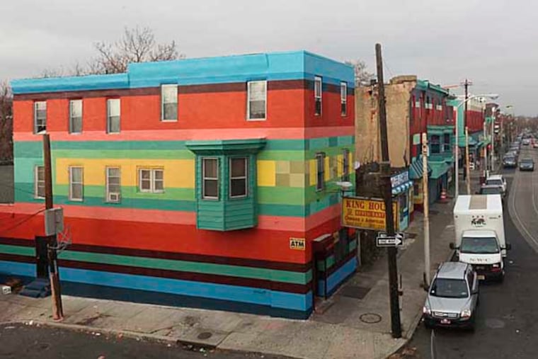 Philly Painting is a work by world-renowned Dutch artists Jeroen Koolhaas and Dre Urhahn, also known as Haas & Hah and the Mural Arts Program along Germantown Avenue in north Philadelphia. ( RYAN S. GREENBERG / Staff Photographer )