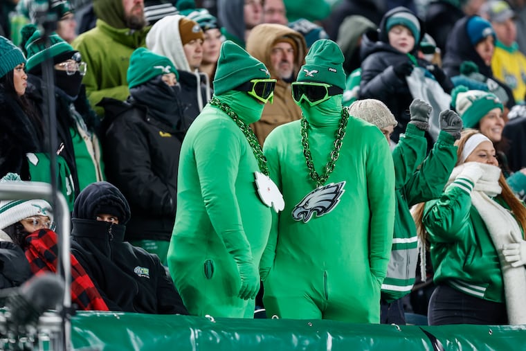 Eagles fans came dressed appropriately but were ultimately unable to celebrate a victory in Week 18 against the Commanders.