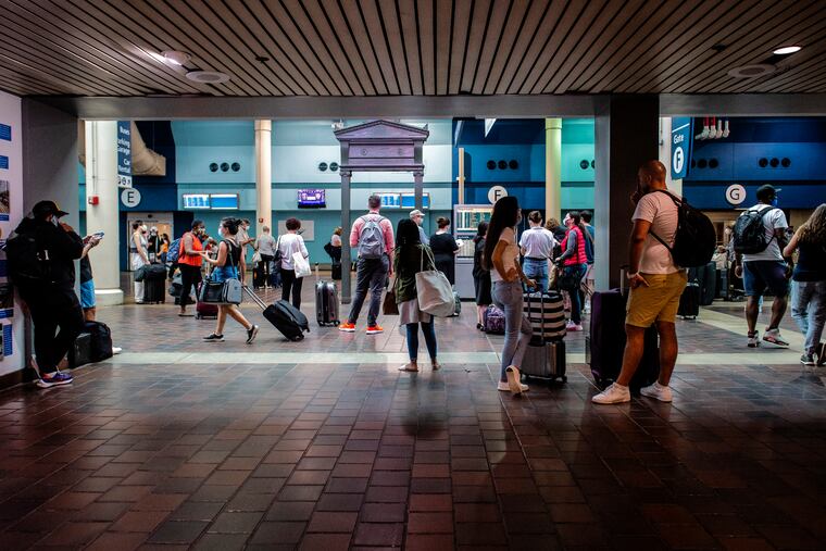 The gate area at Union Station in Washington on Aug. 18 amid rising ridership numbers and crowding at stations.