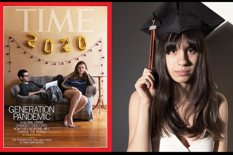TIME Magazine's June cover story about the 2020 graduating class features portraits created by Hannah Beier (right, in a self-portrait), a 23-year-old Drexel University photo major and Fort Washington native. Beier collaborated with her classmate subjects on FaceTime.