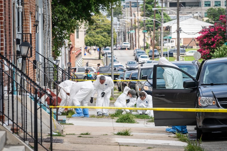 The scene on the 1700 block of West Venango Street, where it was reported that an FBI agent shot a man Friday while serving a search warrant in Philadelphia.
