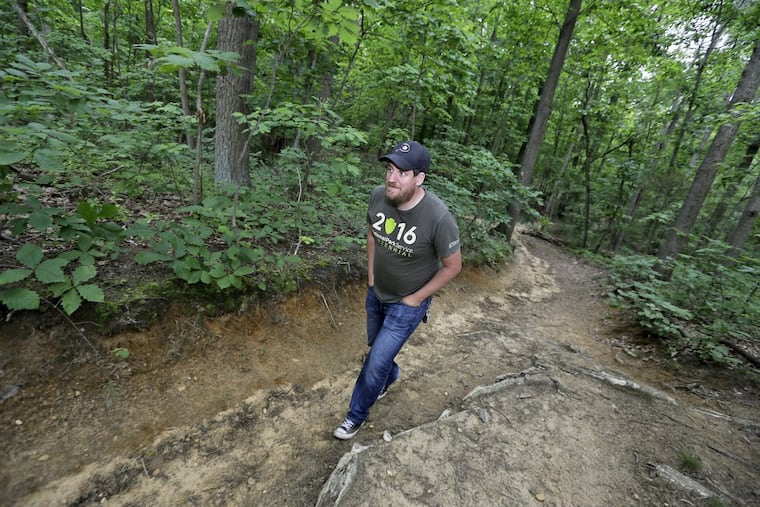 Mike McCormick of Barrington walks at Timber Creek Park in Gloucester Twp. McCormick loves to walk and hike all over in South Jersey and decided to put together a free online resource for those who also do: South Jersey Trails.