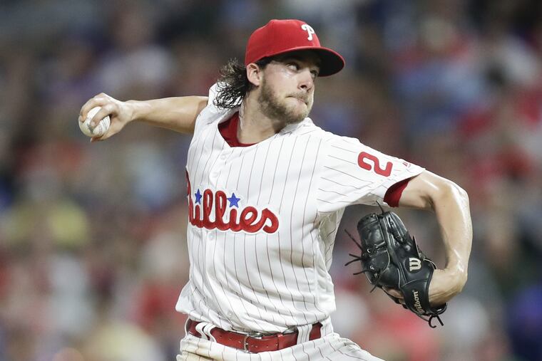 Phillies righthander Aaron Nola is on pace to surpass 200 innings for the first time in his major-league career.