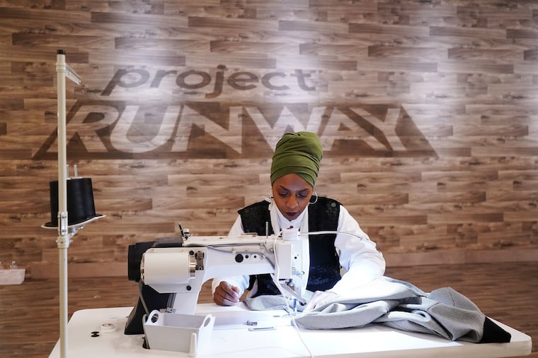 Local designer, Renee Hill of Harx 4, sewing her creations as a Project Runway contestant. She's the show's fourth contestant to hail Philly.