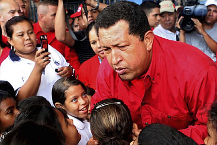 Venezuelan president Hugo Chavez has profited greatly from American consumers' dependence on foreign oil. (Miraflores Press Office/AP)
