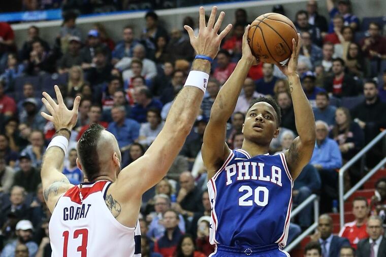 Markelle Fultz (20) still has shoulder soreness.