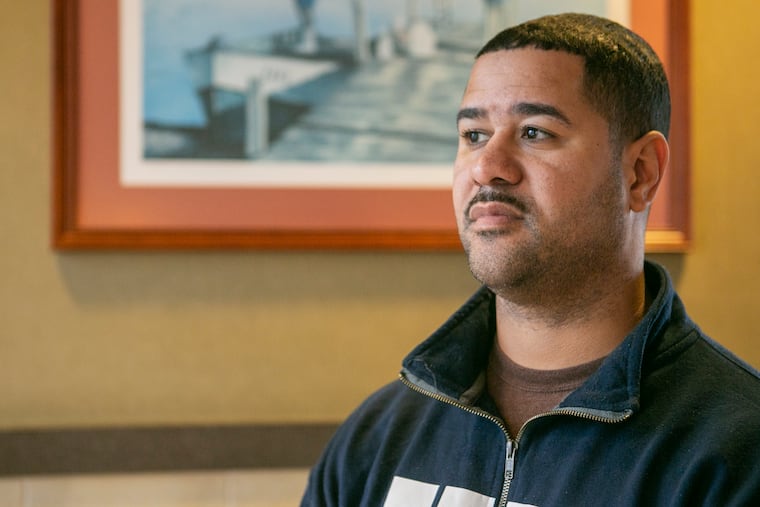 Pleasantville, N.J., firefighter Julio Sanchez, 41, is shown on Monday, Nov. 18, 2019. Sanchez, who was at the Camden-Pleasantville football game when shots rang out Friday, aided the wounded, including a 10-year-old boy shot in the neck.