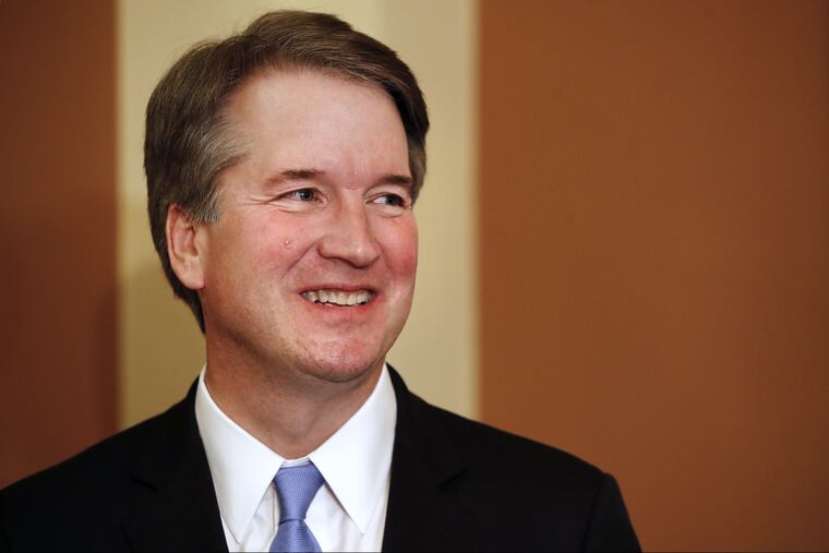 In this Aug. 1, 2018, photo, Supreme Court Justice nominee Brett Kavanaugh meets with Sen. Marco Rubio, R-Fla., on Capitol Hill in Washington. Kavanaugh's record suggests he would vote to support abortion restrictions if he joins the high court. But it's not clear if he would go as far as some abortion rights advocates fear and vote to overturn Roe v. Wade, the case establishing a woman's right to abortion.