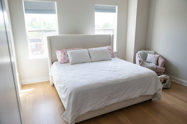 The primary bedroom in Heather Ong’s home in Wynnefield. 