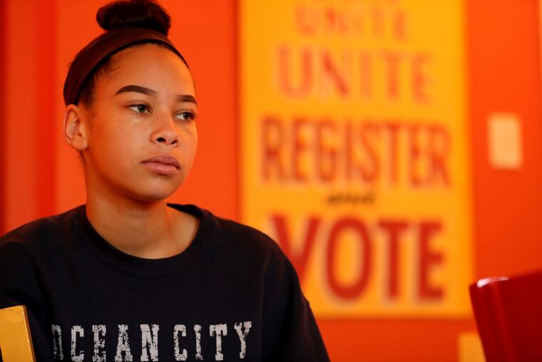 Eve Skilton-Sylvester, 16, who has current events-provoked anxiety in her home in Philadelphia.