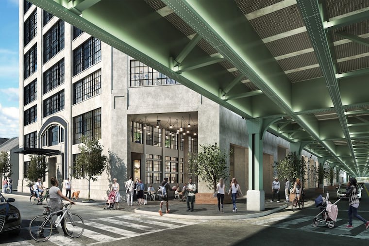 Artist's rendering of “Quaker building” entrance after restoration.