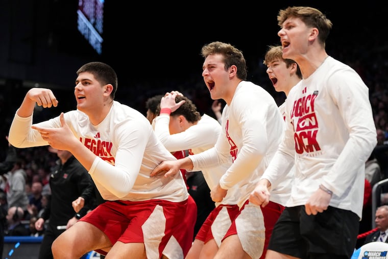 Miami (Ohio) players react on the bench during the first half of its First Four win over SMU.