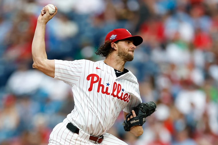Phillies pitcher Aaron Nola posted his longest start of the season in a 5-2 loss to the Royals on Sunday.