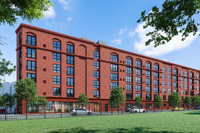 A rendering of the new apartment building under construction in Francisville.