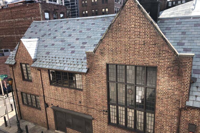 Built as a carriage house for an English-style cottage on Locust Street, this handsome building on Juniper has had quite a life. Once the offices of Mellor and Meigs architects, it became a night club that was once the center of gay life in Philadelphia.
