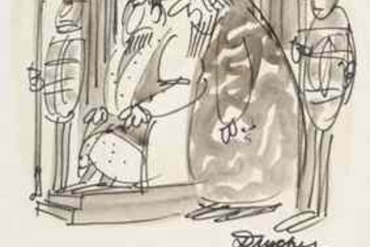 A Drucker cartoon from the New Yorker. The caption reads: "Your son just ran away with his secret love - the treasury."