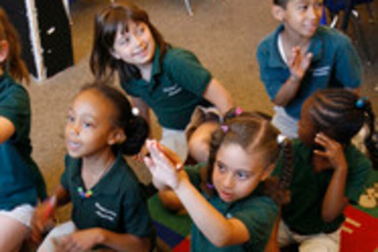 A first-grade class at Renaissance Academy-Edison Charter School in Phoenixville, which has received a national honor.