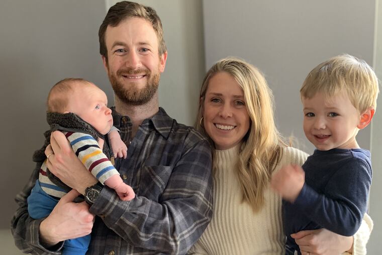 Nick and Bronwyn with sons Oliver and Gabriel.