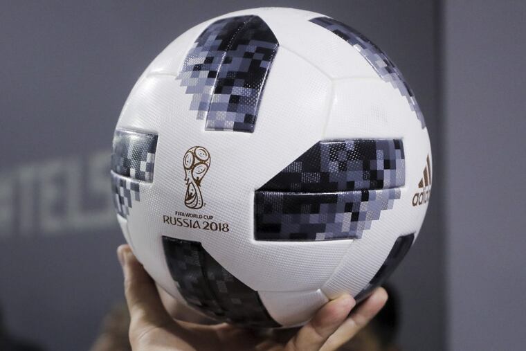 The official game ball for the upcoming 2018 FIFA World Cup soccer tournament in Russia.