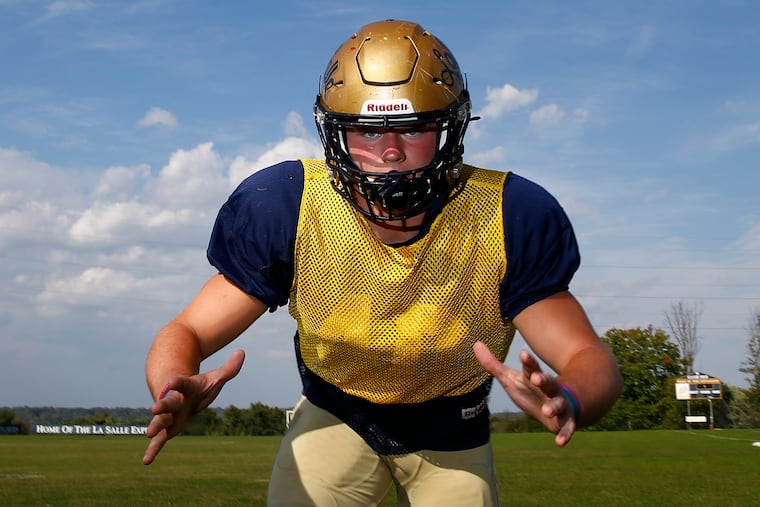 La Salle College High School senior linebacker Dillon Trainer has led the Explorers to a 4-0 record and the No. 3 spot in the rankings in advance of Saturday night's showdown with No. 1 St. Joseph's Prep.