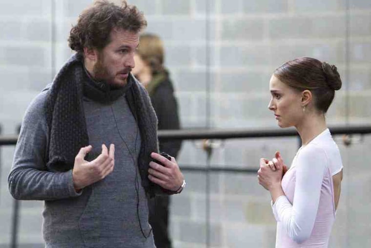 Director Darren Aronofsky on the set with Natalie Portman, who trained rigorously for months for the part as a ballerina. "The emotional stuff, for her, was intense as well," he says.