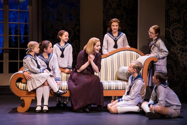 Jill-Christine Wiley as Maria (center) and cast members in "The Sound of Music," April 24-29 at the Merriam Theatre.