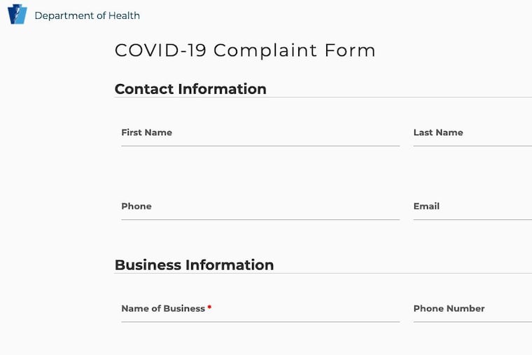 The above screenshot shows a form launched by Pennsylvania public officials aimed to be a place where people can report businesses violating the state's orders to mitigate the spread of the virus. Far-right trolls on message boards are trying to flood the form with fake reports.