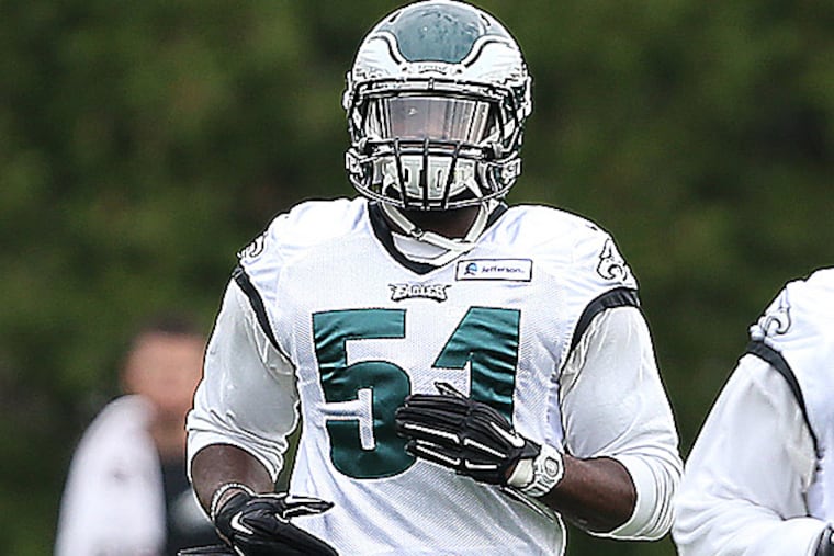 Eagles linebacker Emmanuel Acho. (David Maialetti/Staff Photographer)