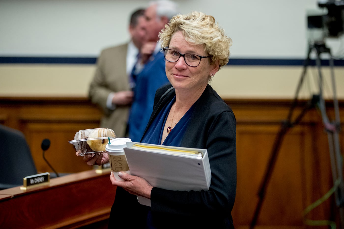 In this 2019 file photo, U.S. Rep. Chrissy Houlahan (D., Pa.) arrives for a House Armed Services Committee budget hearing for the Departments of the Army and Air Force on Capitol Hill in Washington.