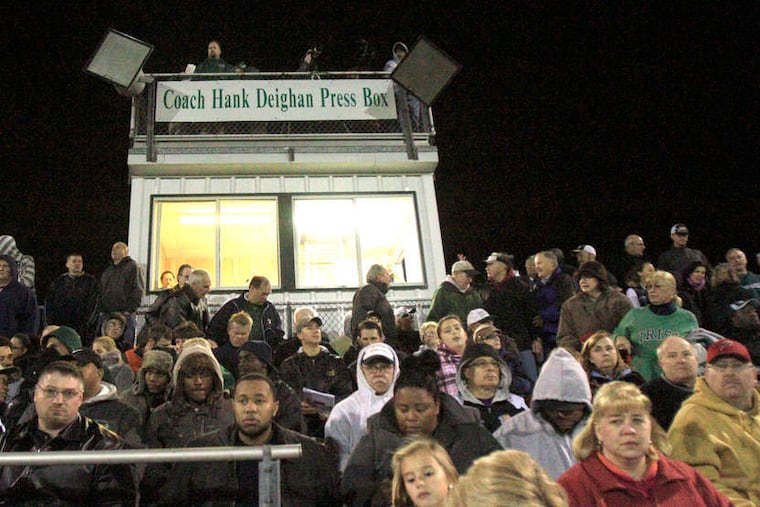 Reaping the rewards of winning: An overflow crowd was on hand Friday as Camden Catholic hosted Pennsauken. Many parochial schools depend on football to engage alumni support.