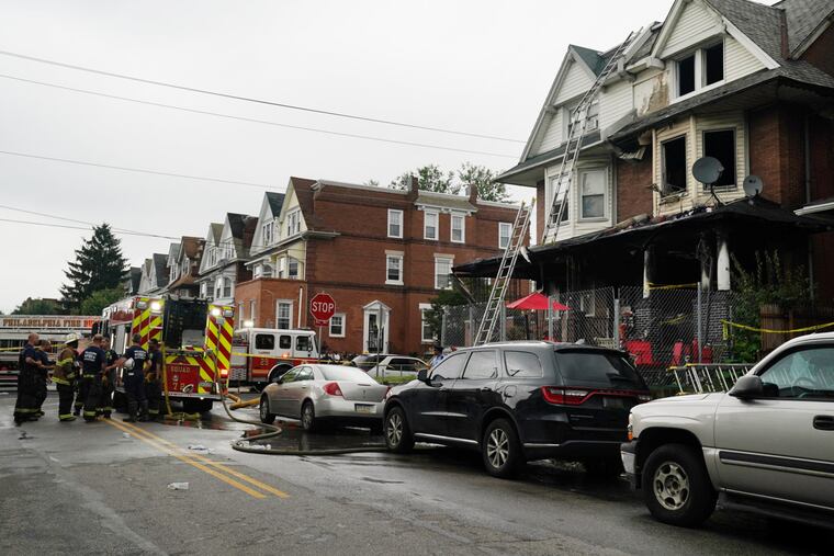 The scene of a fire that broke out early Tuesday morning on the 4900 block of North 12th Street.
