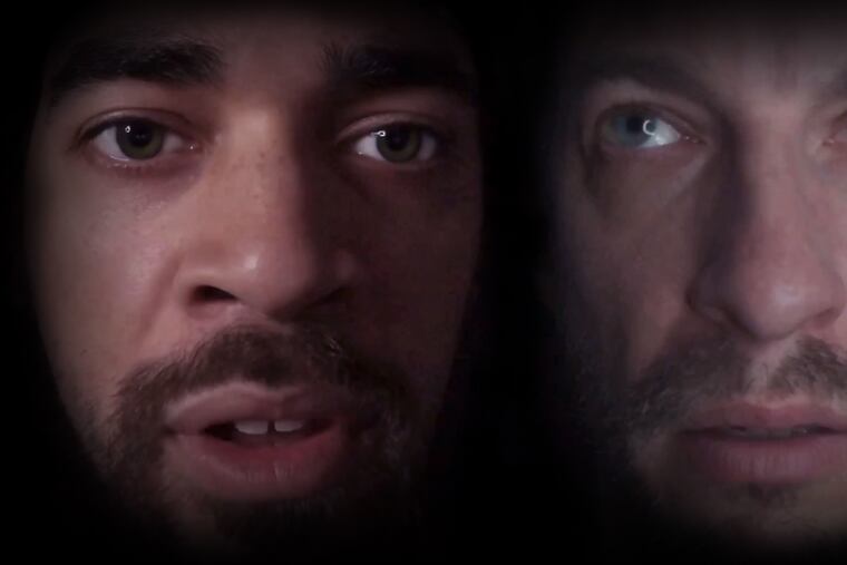 Anthony Martinez-Briggs and Ross Beschler, the two actors in Code Blue from the Wilma Theater.